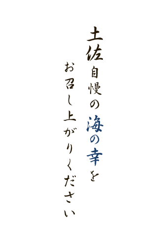 土佐自慢の海の幸をお召し上がりください。